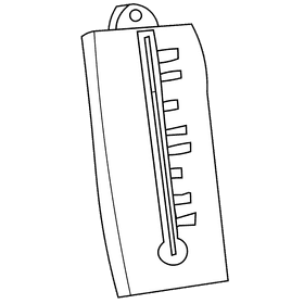 Temperature thermometer black and white clipart