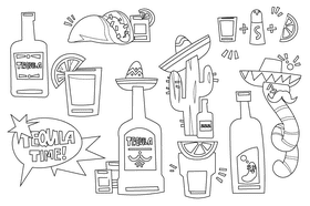 Tequila black and white vector