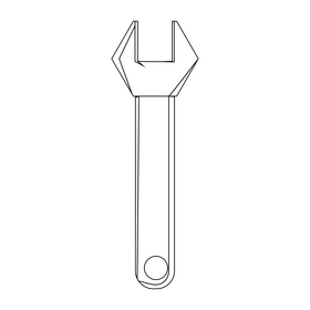 Wrench drawing black and white clipart