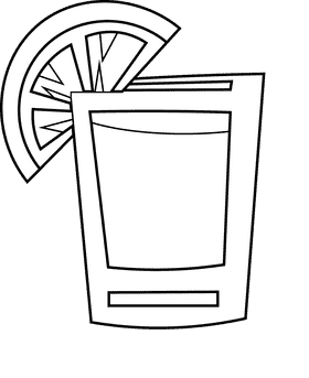 Tequila glass black and white clipart