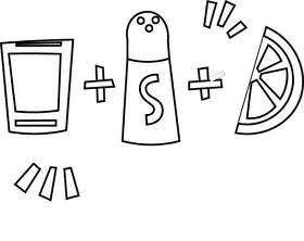 Tequila recipe black and white clipart