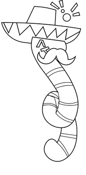 Tequila worm black and white clipart