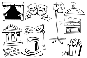 Theater black and white vector