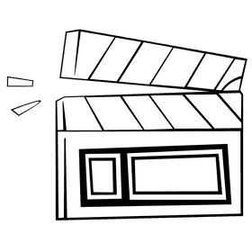 Theater cuter black and white clipart