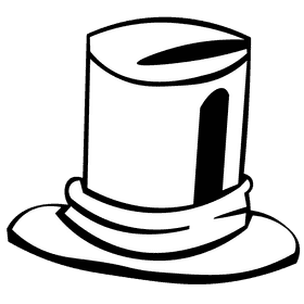 Theater hat black and white clipart
