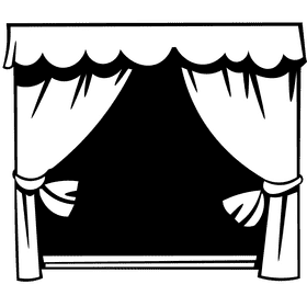 Theater scene black and white clipart