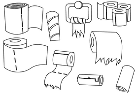 Toilet paper roll black and white vector