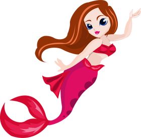 Cute mermaid in the sea clipart