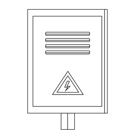 Electrical panel drawing black and white clipart