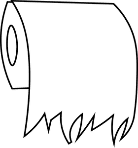 Toilet paper roll horisontal black and white clipart
