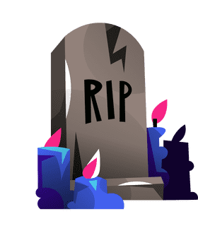 Tombstone candles clipart