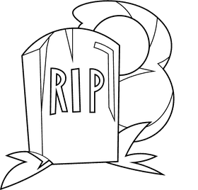 Tombstone moon black and white clipart