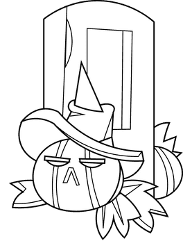 Tombstone pumpkin black and white clipart