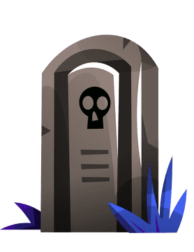 Tombstone skull clipart