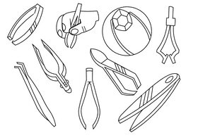 Tweezers black and white vector