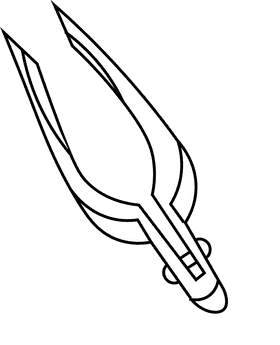 Tweezers bridge black and white clipart