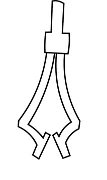 Tweezers curvy black and white clipart