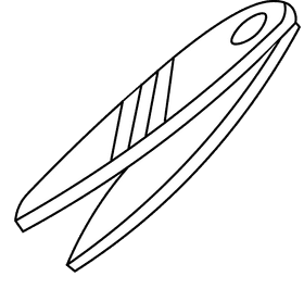 Tweezers flat black and white clipart
