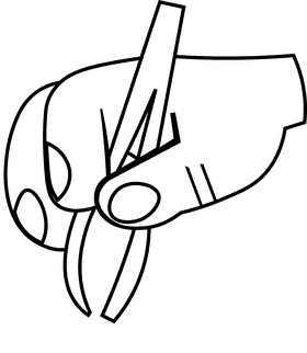 Tweezers hand black and white clipart