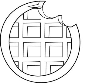 Waffle bite black and white clipart