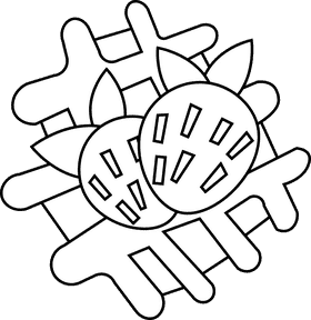 Waffle random black and white clipart