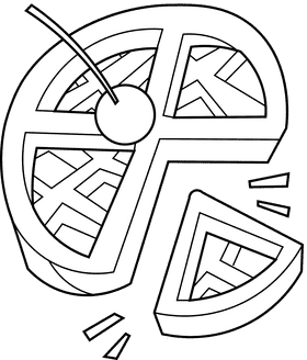 Waffle segments black and white clipart