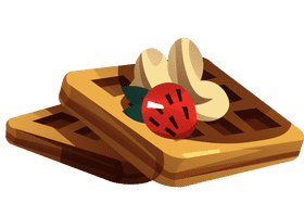 Waffle strawberry clipart