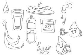 Water black and white vector