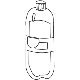 Water bottle black and white clipart