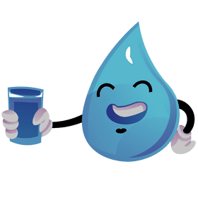 Water drop character clipart