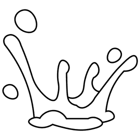 Water splash black and white clipart