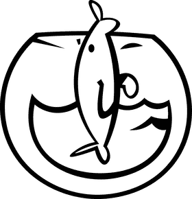 Water float aquarium black and white clipart