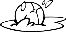 Water float ball black and white clipart