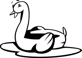 Water float bird black and white clipart