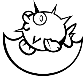 Water float fish black and white clipart