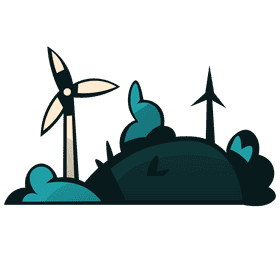 Wind turbine landscape clipart