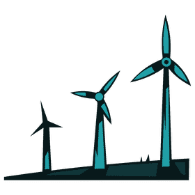 Wind turbine trio clipart