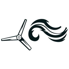 Wind turbine wind black and white clipart