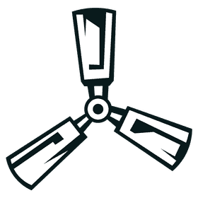 Wind turbine wings black and white clipart