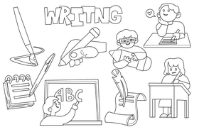 Writing black and white vector