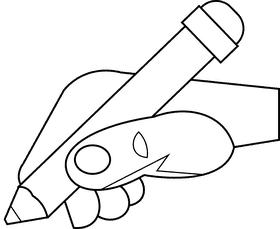 Writing hand black and white clipart
