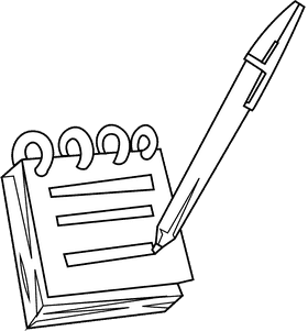 Writing notebook black and white clipart