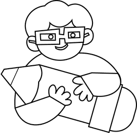 Writing pencil black and white clipart