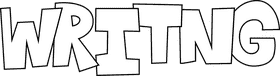 Writing black and white clipart