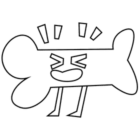 Bones annoyed black and white clipart