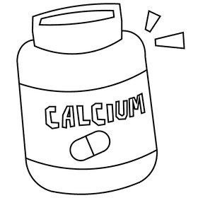 Bones calcium black and white clipart