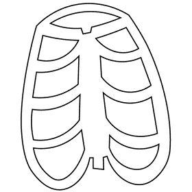 Bones chest black and white clipart