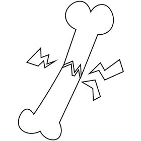 Bones damaged black and white clipart