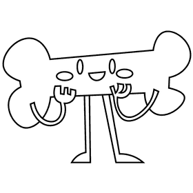 Bones shy black and white clipart