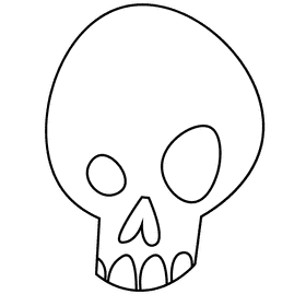Bones skull black and white clipart